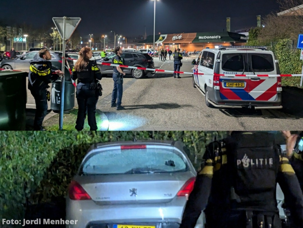 Schietpartij op de parkeerplaats van de McDonalds Barendrecht aan de Van Der Waalsweg