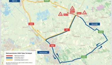 Provincie Fryslân verwijdert oude bomen langs N392