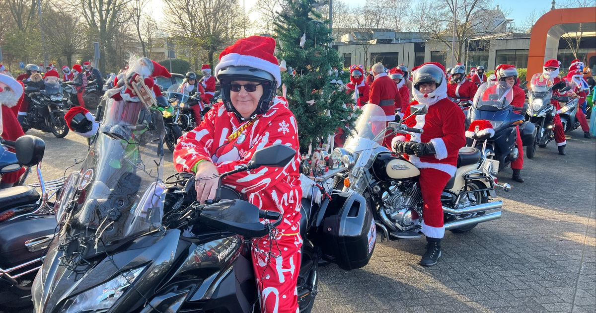 Stroom van motorkerstmannen brengt bezoek aan Utrechtse ziekenhuizen - RTV Utrecht