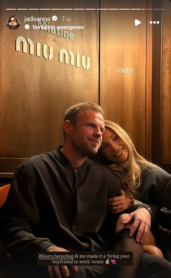 Laura Benschop en Davy Klaassen op Instagram Jade Anna