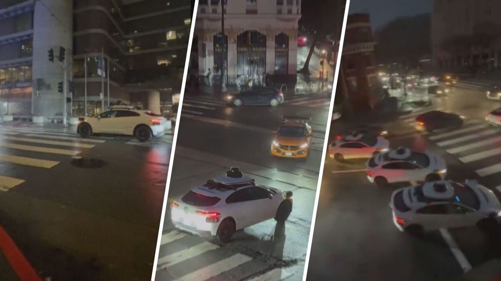 Oeps! Zelfrijdende auto's staan opeens allemaal stil