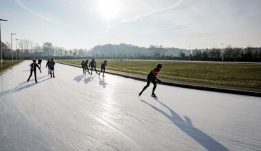 Eerste marathon op natuurijs in Winterswijk, afgelopen nacht matige vorst
