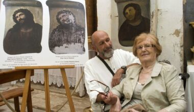 Amateurschilder overleden die restauratie fresco Jezus verknalde