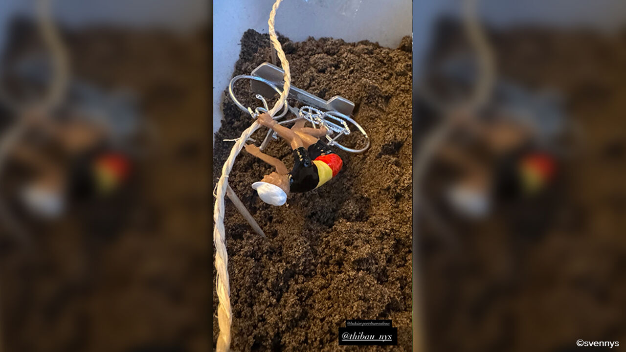 Herken je het beeld? Met ludieke foto lacht vader Nys met de valpartij van zoon Thibau in Diegem