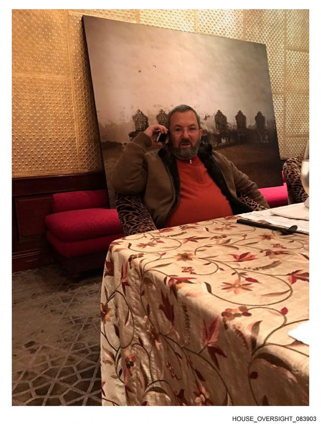 Foto uit Epsteins nalatenschap van de voormalige Israëlische premier Ehud Barak.