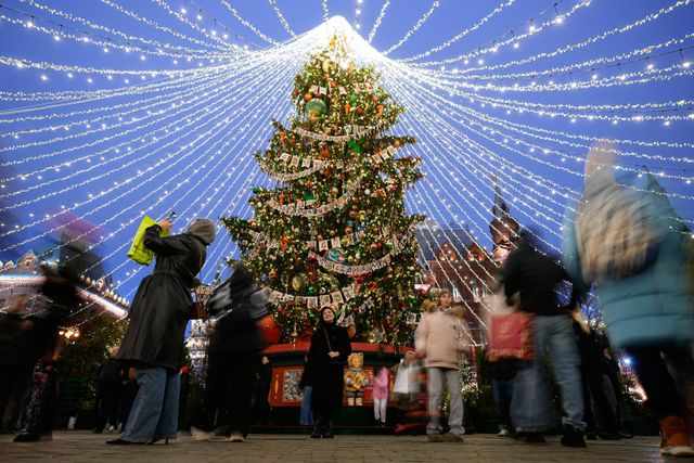 Kerstversiering in Moskou