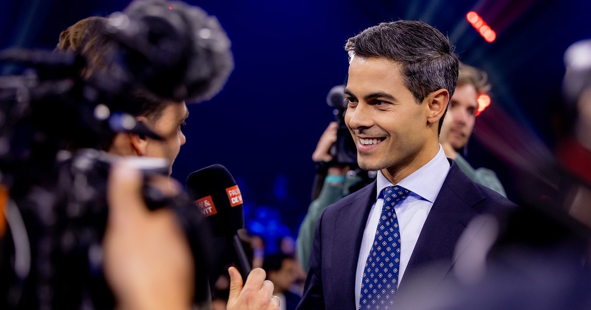 D66-leider Rob Jetten bij het EenVandaag-verkiezingsdebat 2025