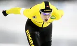 Carlijn Achtereekte in actie op de vijf kilometer tijdens het olympisch kwalificatietoernooi in 2021. 
