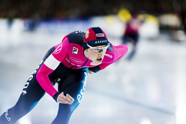 Suzanne Schulting tijdens haar rit.