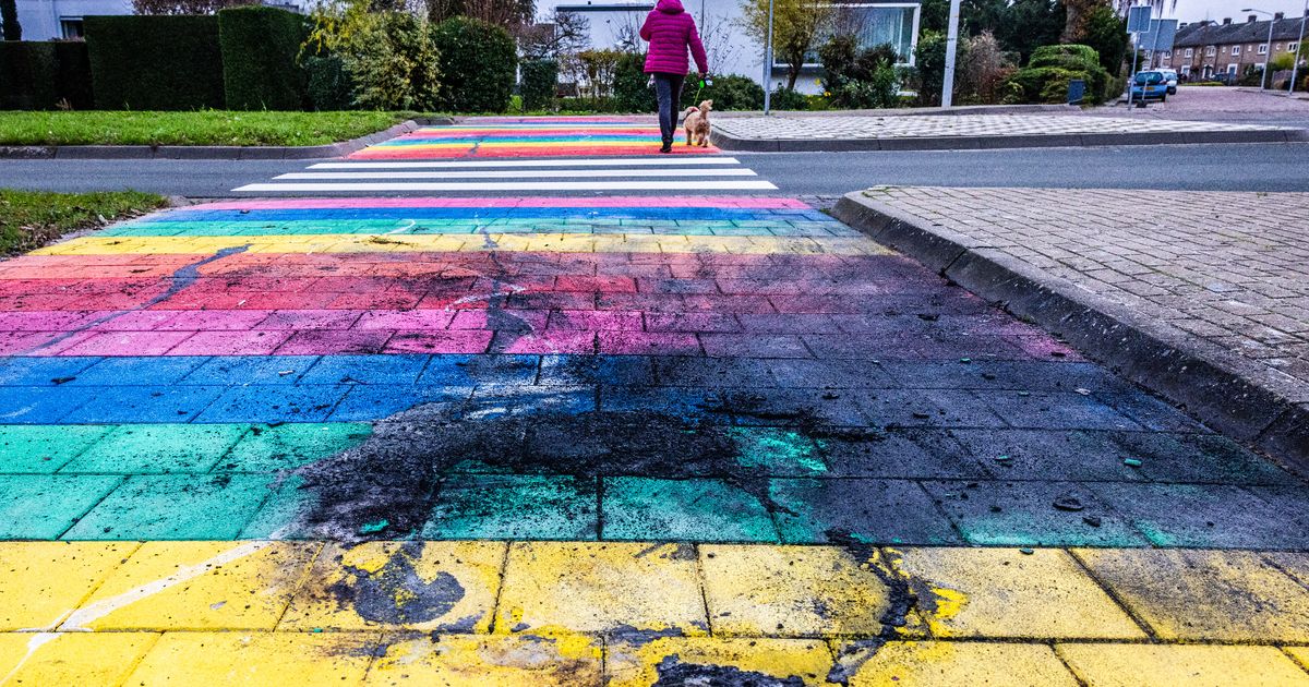 Regenboogpad in brand gestoken, zevende vernieling sinds de aanleg