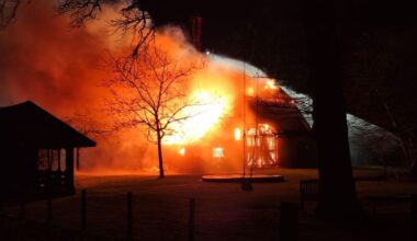 Brand in een woning met rieten dak, twee honden gered