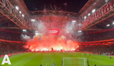 F-side blijft leeg tijdens Ajax-Feyenoord na afsteken vuurwerk