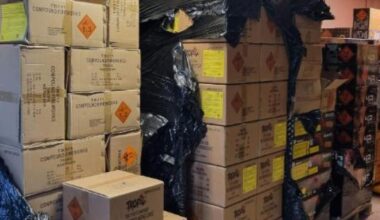 Megavondst illegaal vuurwerk in loods op Basisweg: 8500 kilo