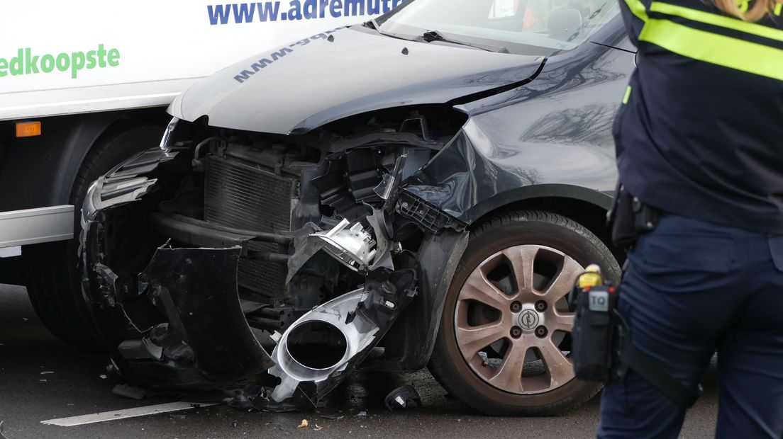 De auto raakte bij het ongeluk flink beschadigd