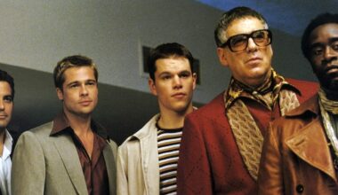 Brad Pitt en George Clooney in Ocean’s Eleven