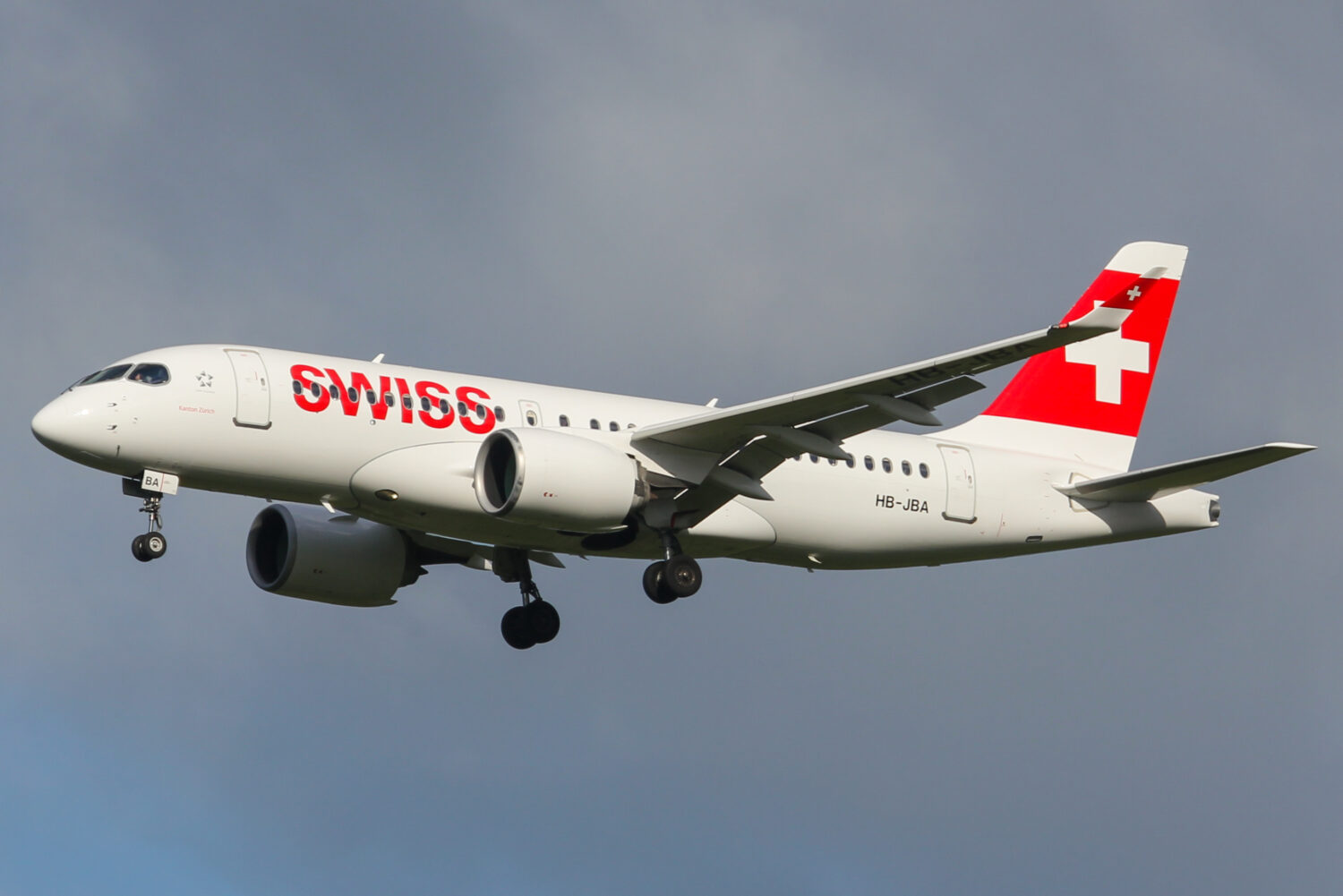 Airbus A220 vast in de sneeuw