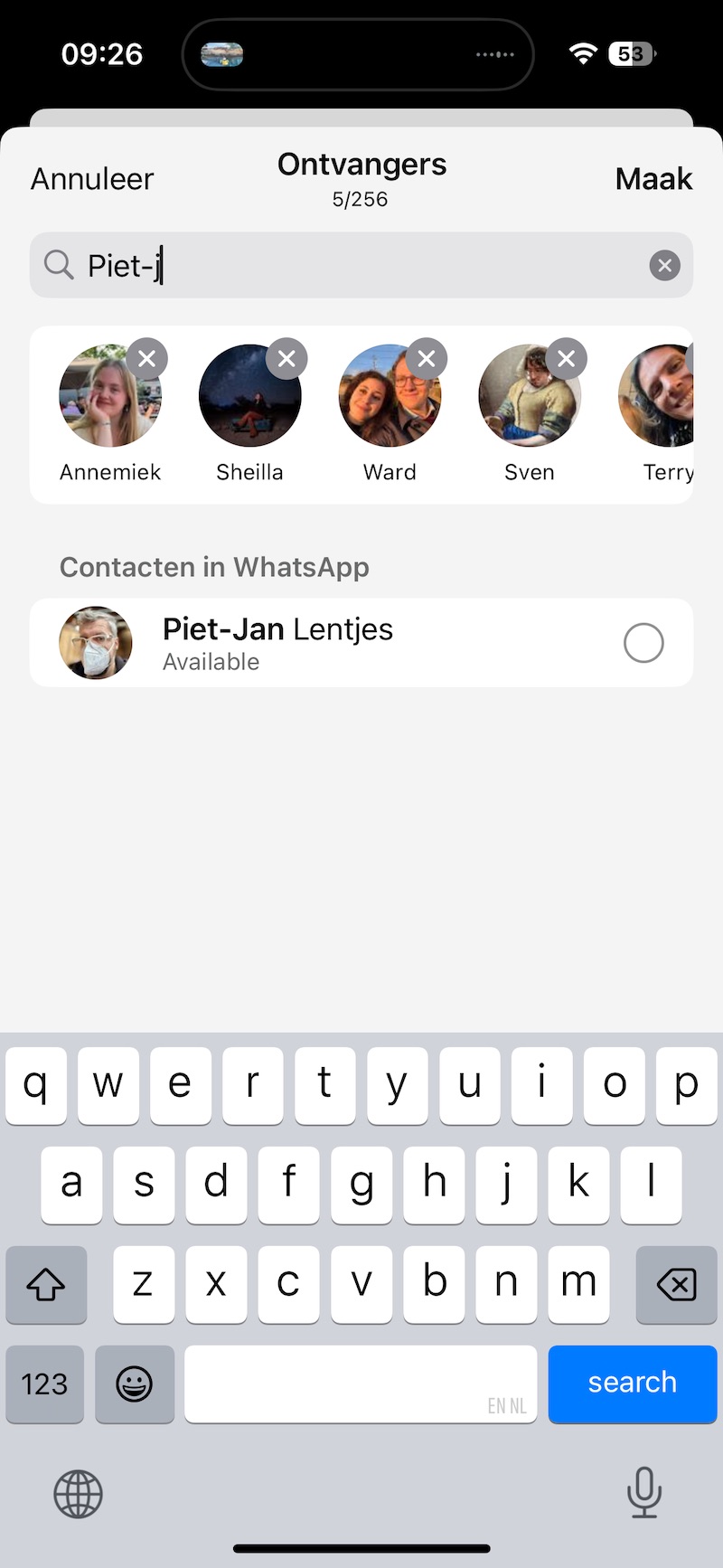 Voeg contacten toe aan de verzendlijst