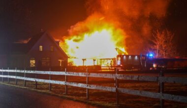 Onrust bij feest • grote brand