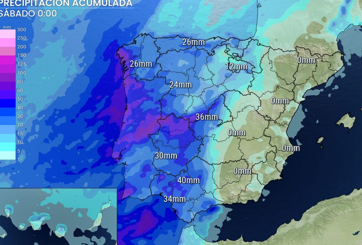 Carroussel van fronten houdt groot deel van Spanje nat deze week