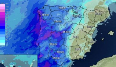 Carroussel van fronten houdt groot deel van Spanje nat deze week