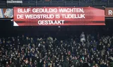 Publiek in de Kuip wacht woensdag op de hervatting van de bekerwedstrijd Feyenoord - Ajax.