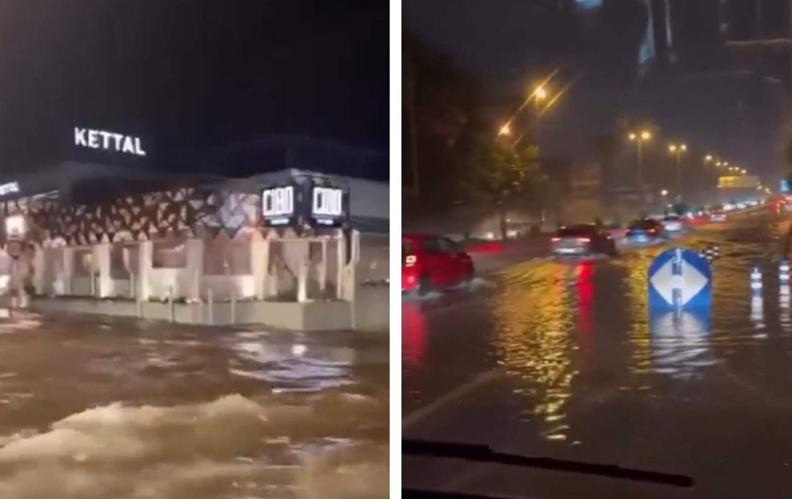 Noodweertreft Málaga: rivieren buiten oevers, vluchten omgeleid