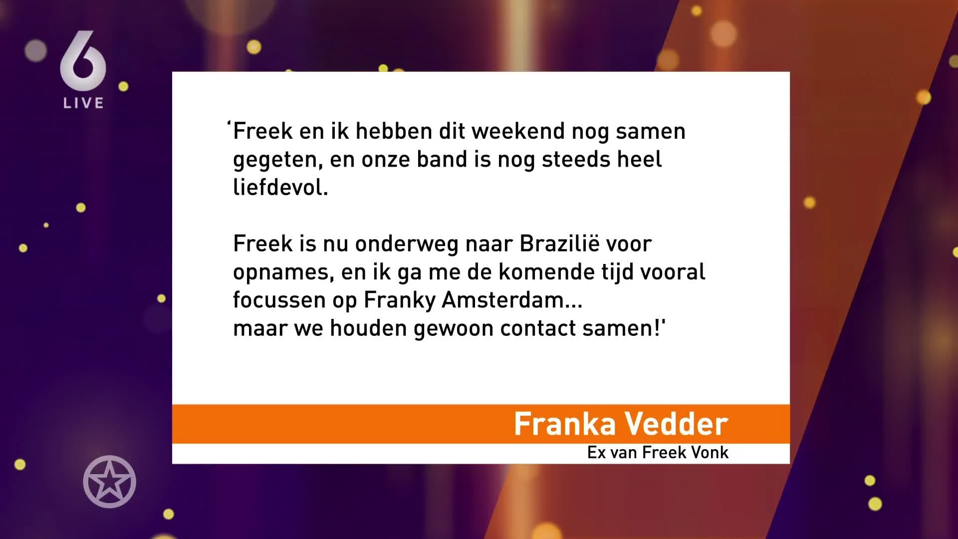 Shownieuws-tafel over liefdesbreuk Freek Vonk