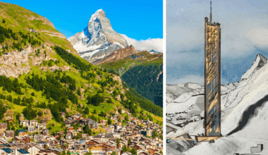 Een architect wil nabij Zermatt de hoogste wolkenkrabber van Zwitserland bouwen.