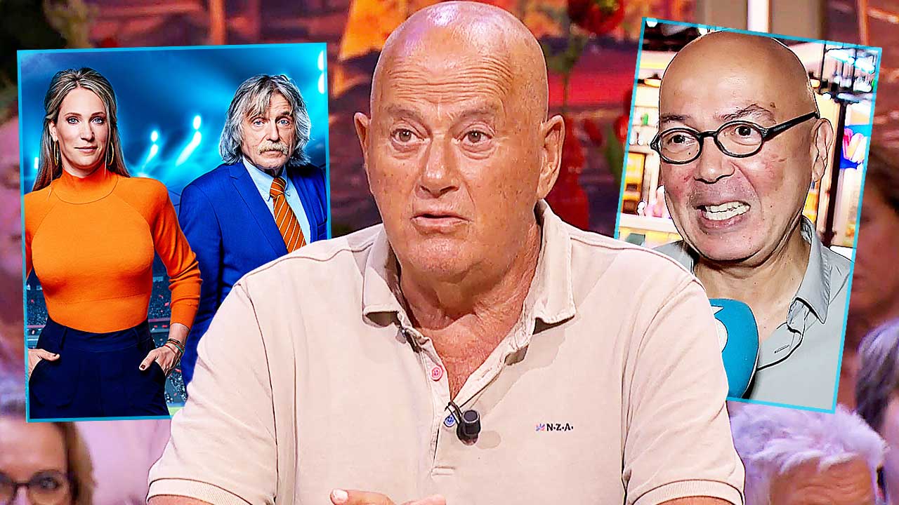 Hélène Hendriks, Johan Derksen, Jack van Gelder en Frans Klein