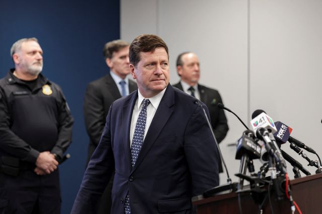 Openbaar aanklager Jay Clayton op 10 december in New York.