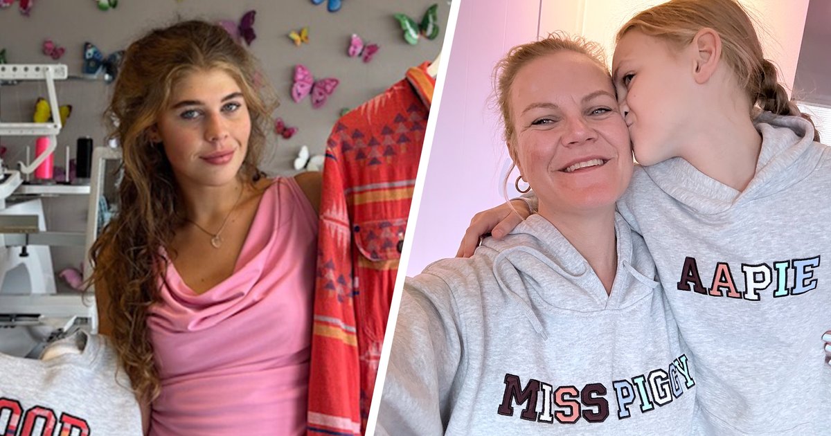 Annemijn (links) maakte truien en knuffels voor Patricia (midden) en Jaimy-Linn (rechts) ter herinnering van man en vader Arthur