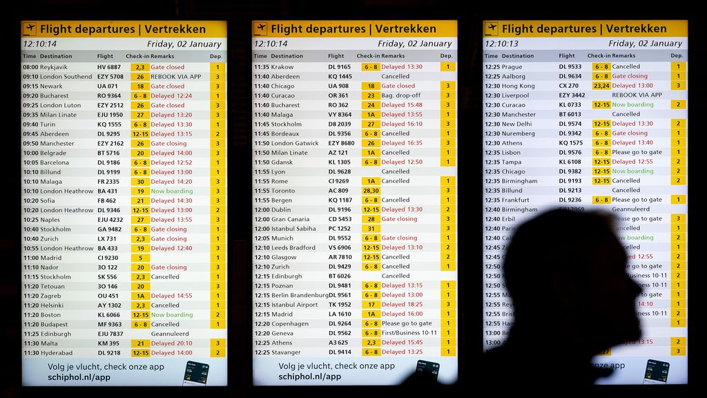 Ook morgen honderden annuleringen en vertragingen op Schiphol verwacht