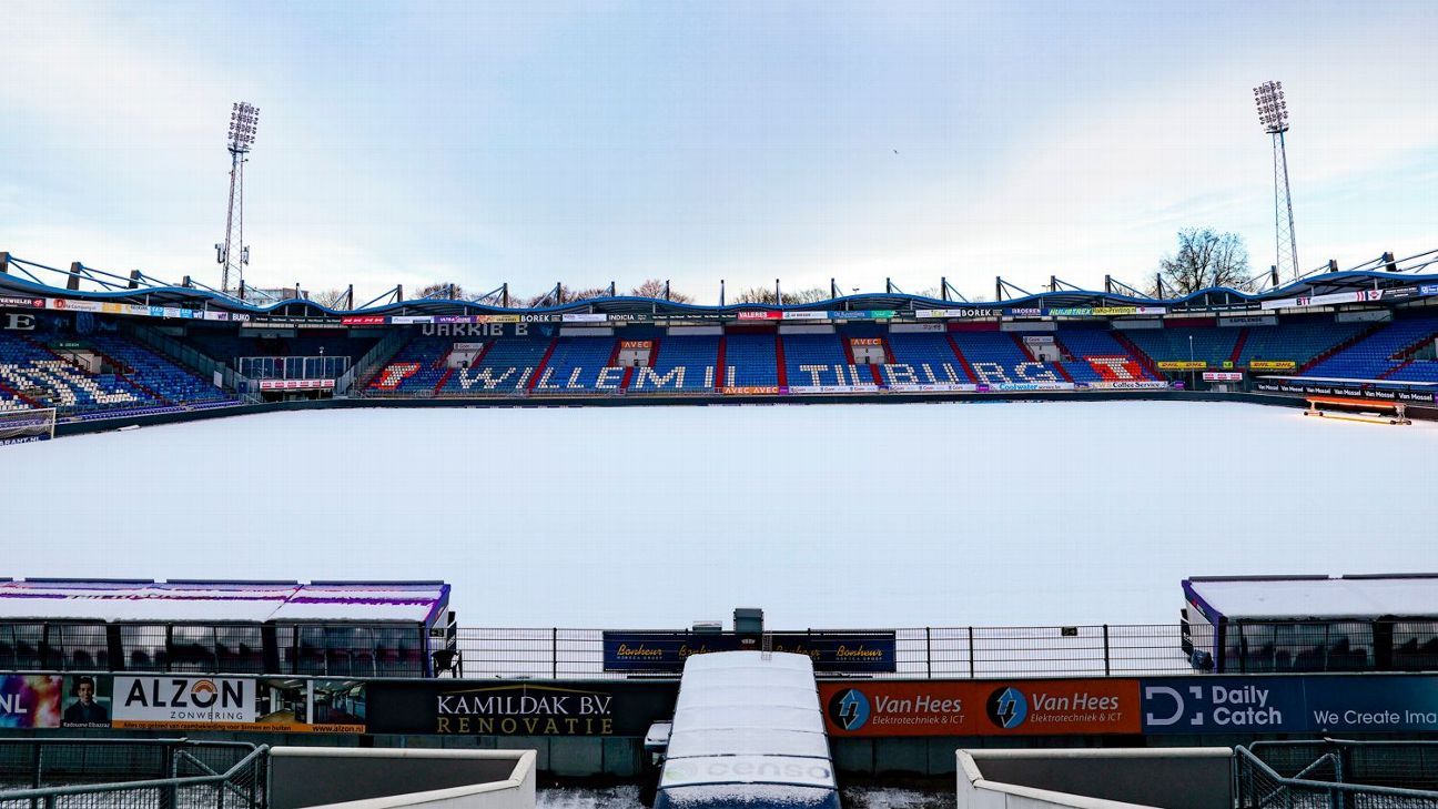 Alle vrijdagavondwedstrijden in Nederlands betaald voetbal afgelast wegens winterse omstandigheden