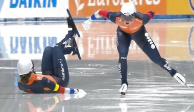 Nederlandse teamsprintsters grijpen naast EK-medaille door valpartij Grevelt