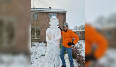 Vincent van Gogh in Veenoord: 'Ik wilde een traditionele sneeuwpop maken'