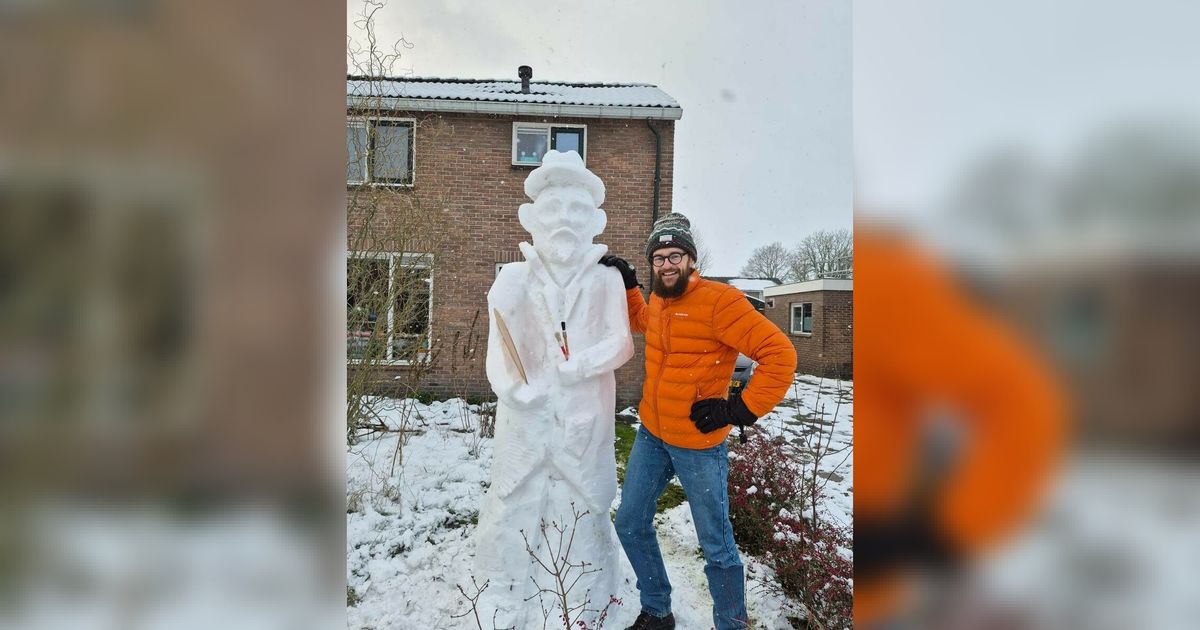 Vincent van Gogh in Veenoord: 'Ik wilde een traditionele sneeuwpop maken'