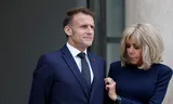 De Franse president Emmanuel Macron en zijn vrouw Brigitte Macron. 