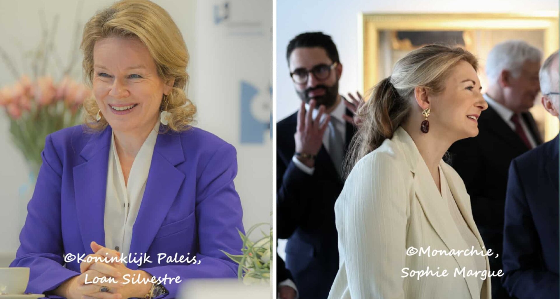 Stéphanie bij presentatie portretten, Mathildes bezoek ivm geweld