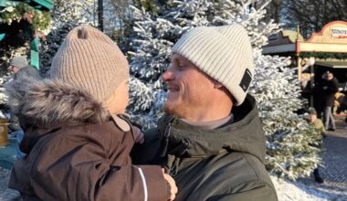 Zien: zoontje Kaj en Jessie Jazz maakt debuut op de skipiste