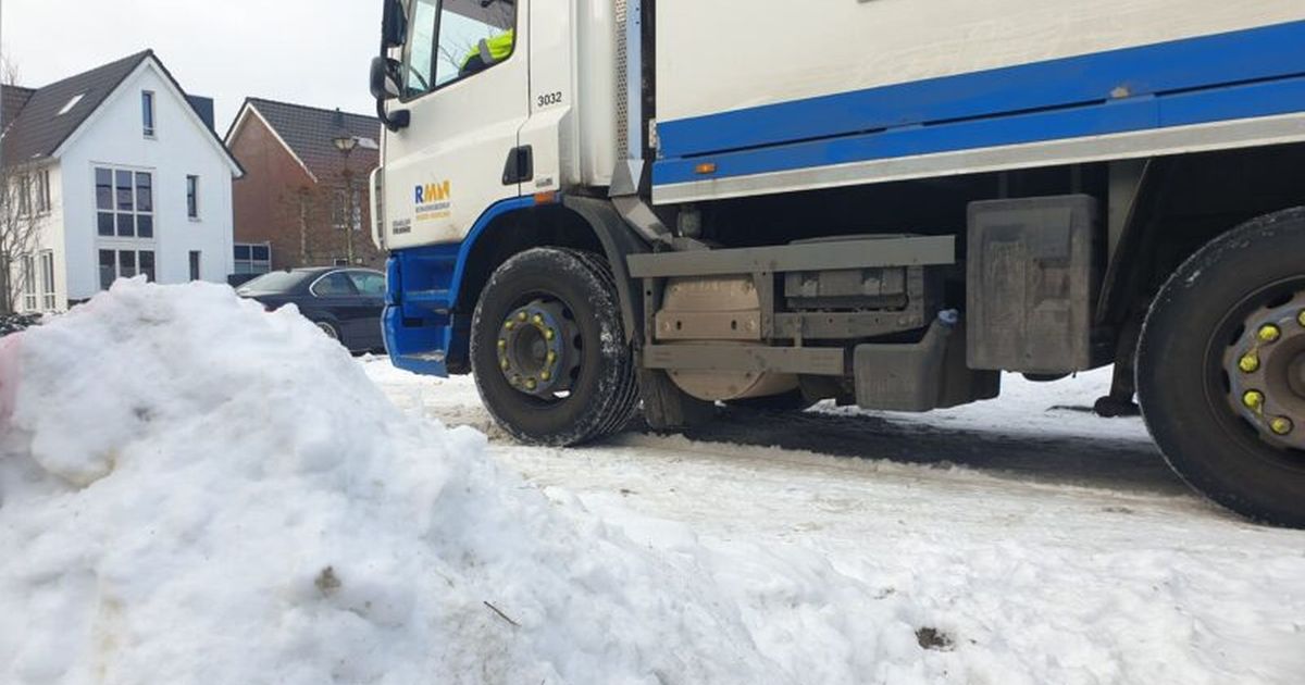 Sneeuw en gladheid hinderen vuilophaaldienst