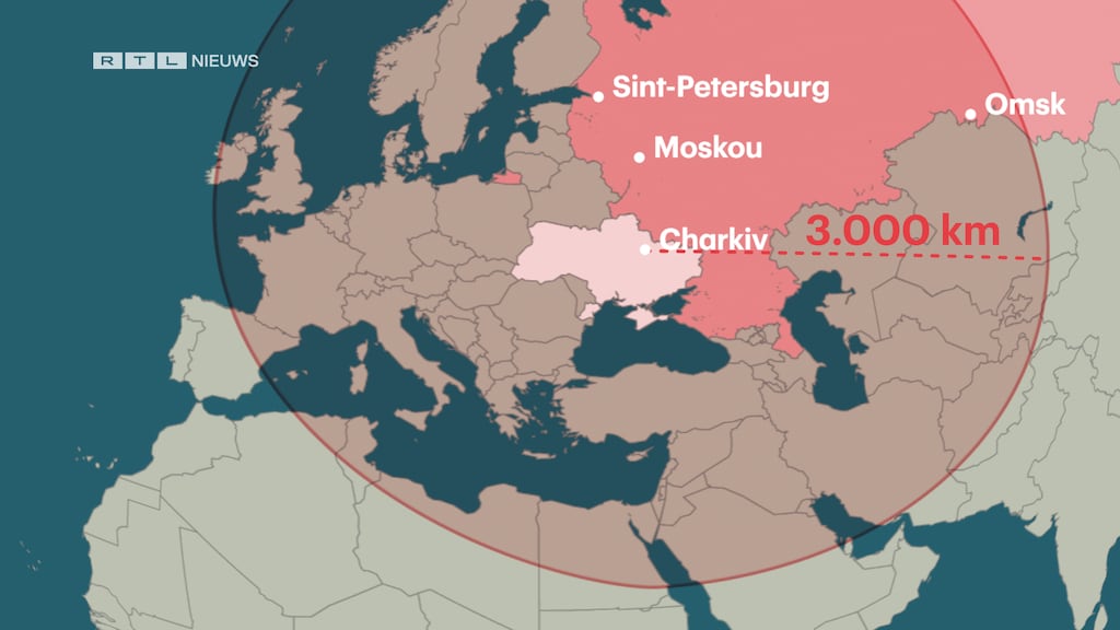 Met de Flamingo zou Oekraïne ongeveer tot de Russische stad Omsk kunnen komen in Siberië, op bijna 3000 kilometer van de oost-Oekraïense stad Charkiv.