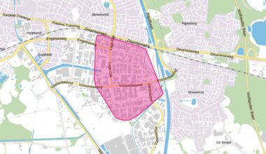 Het gebied van de stroomstoring (foto: Enexis).