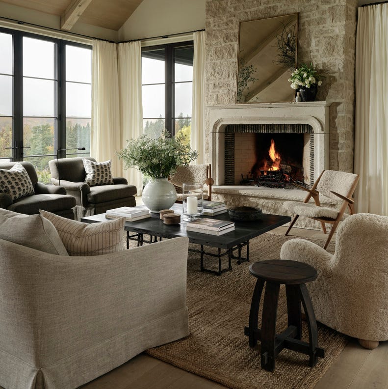 designer allison willson's new built farmhouse home near toronto\, canada family room