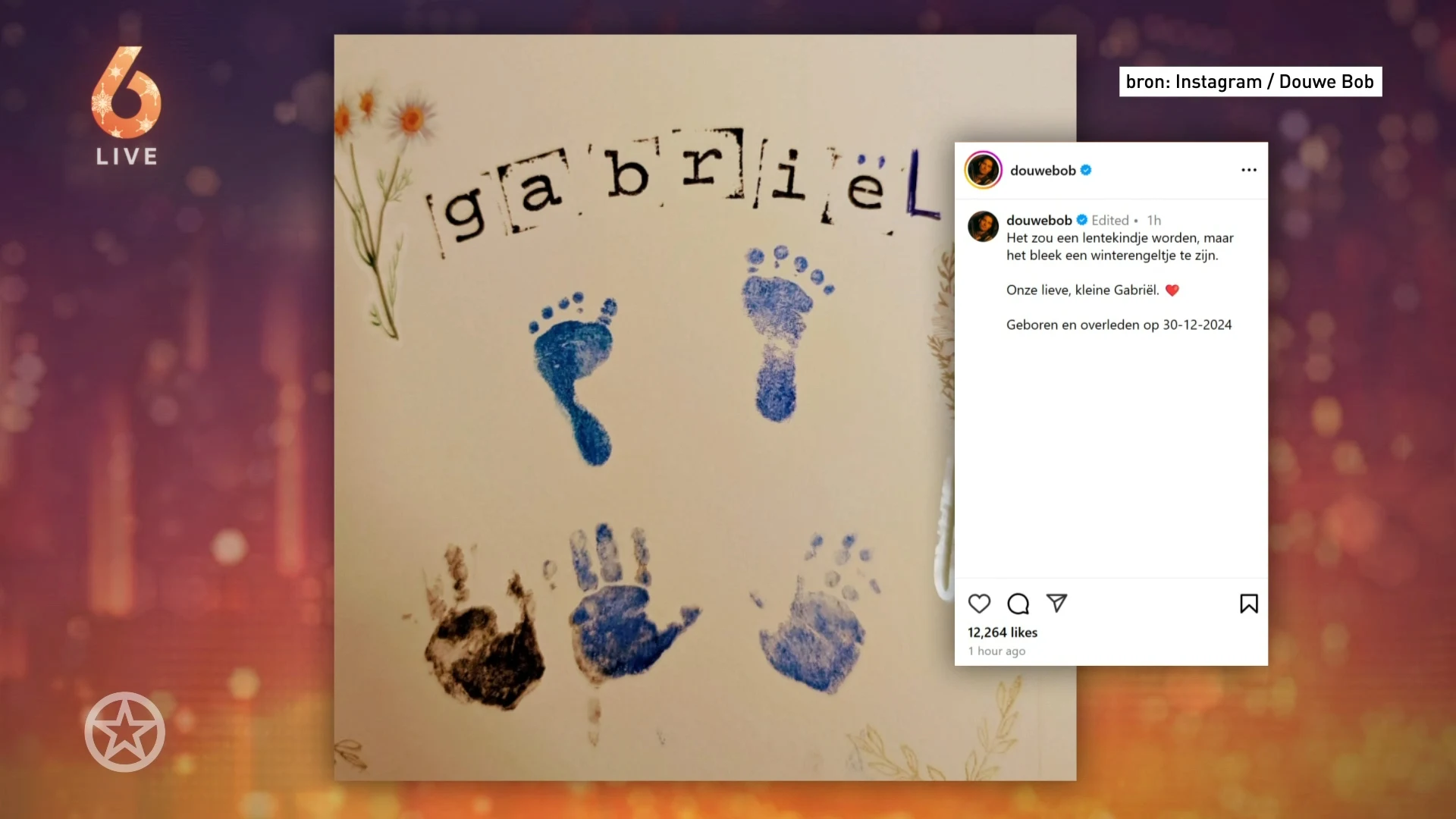 Kindje van Douwe Bob en vrouw Anouk stilgeboren