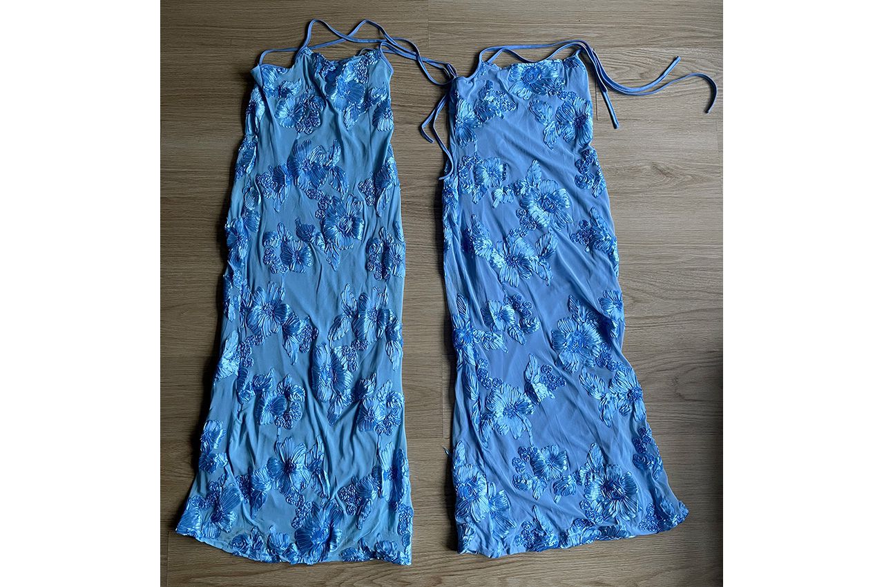 Twee ‘verschillende’ jurken, gekocht via Vinted en Shein. 
