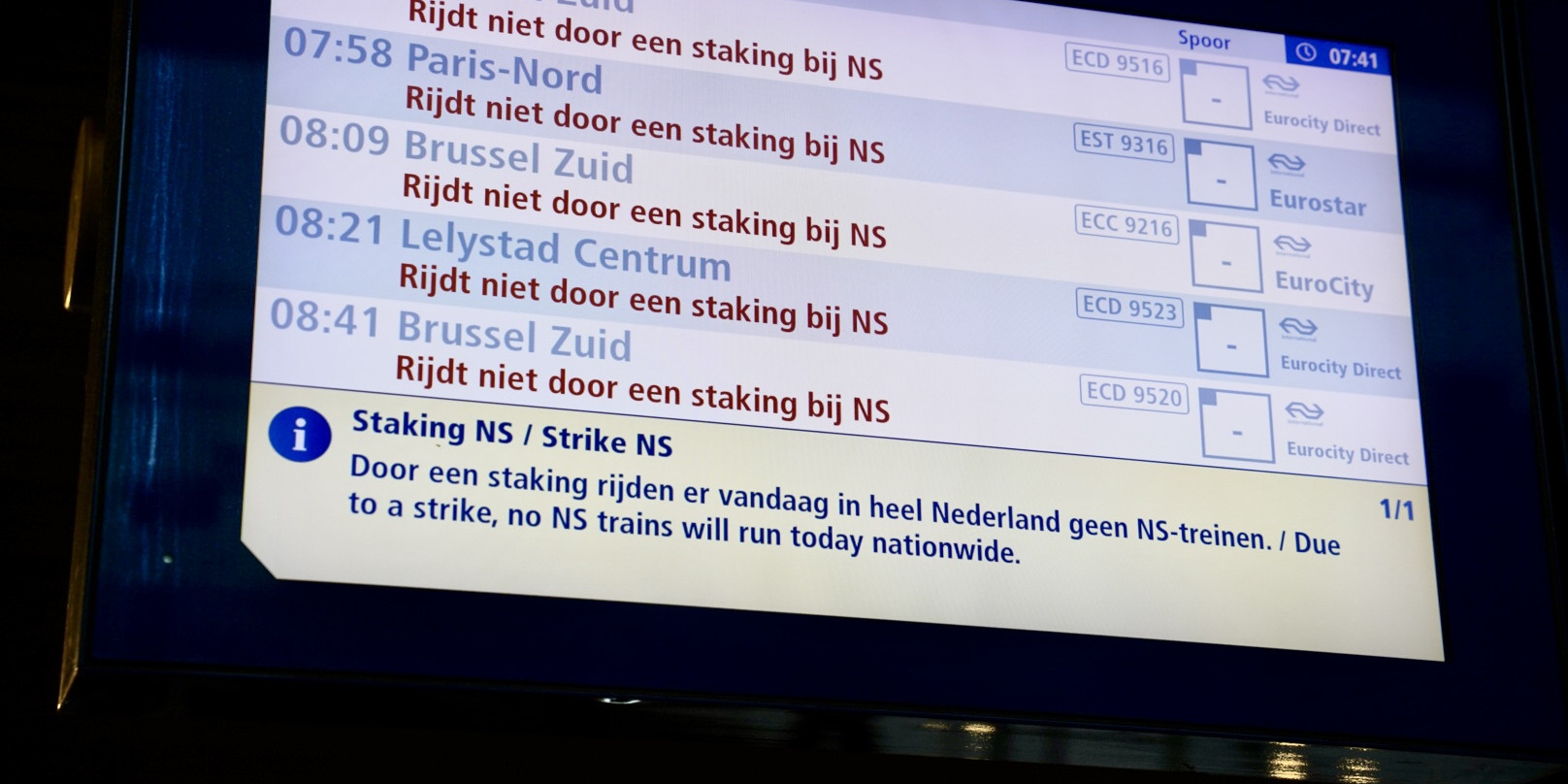 NS schrapt reiskostenvergoeding bij stakingen per 4 september