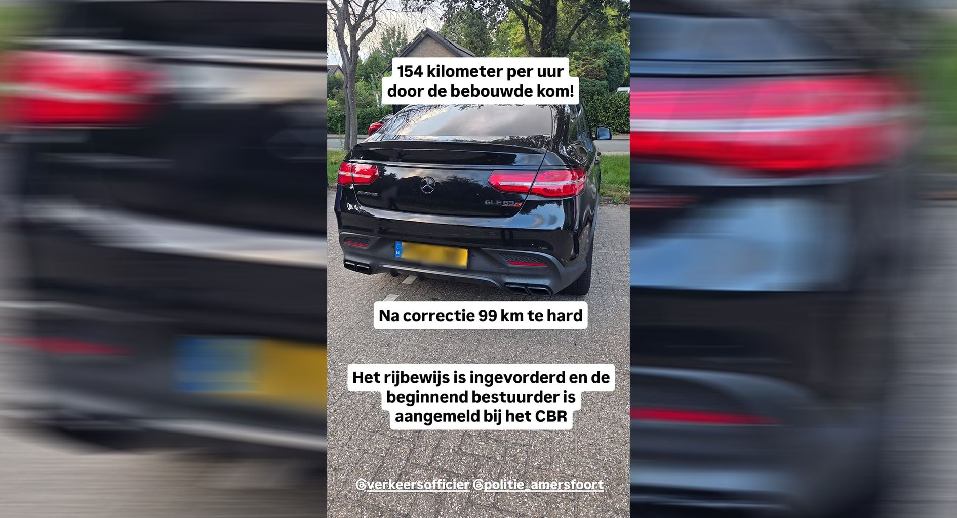 154 km/h binnen de bebouwde kom: rijbewijs van beginnende AMG-bestuurder ingevorderd