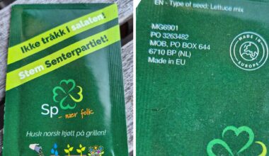Senterpartiet, EU | Senterpartiet deler ut frøposer med budskapet om å «ikke tråkke i salaten»
