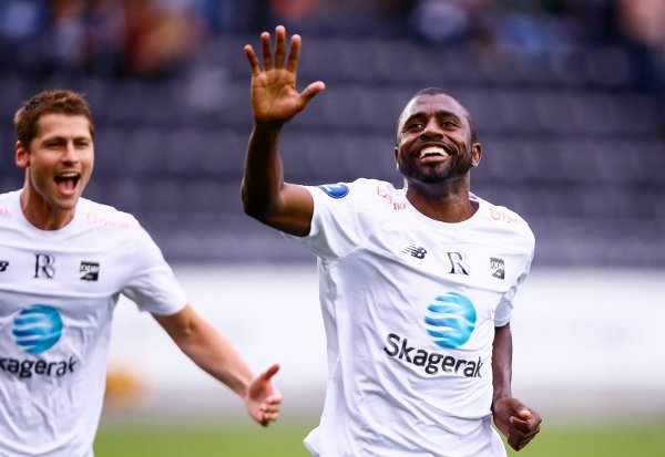Skien  20160710.
Eliteserien i fotball 2016. Odd - Aalesund på Skagerak Arena søndag. Olivier Occean. Kampen endte 4 - 1 til Odd.
Foto: Krister Sørbø / NTB scanpix