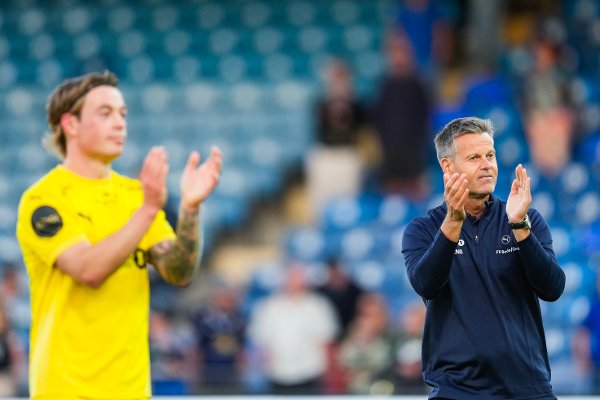 Drammen 20250815. 
Bodø/Glimts trener Kjetil Knutsen etter eliteseriekampen i fotball mellom Strømsgodset og Bodø/Glimt på Marienlyst stadion.
Foto: Fredrik Varfjell / NTB